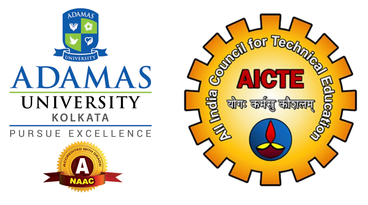 Adamas University and AICTE Logo